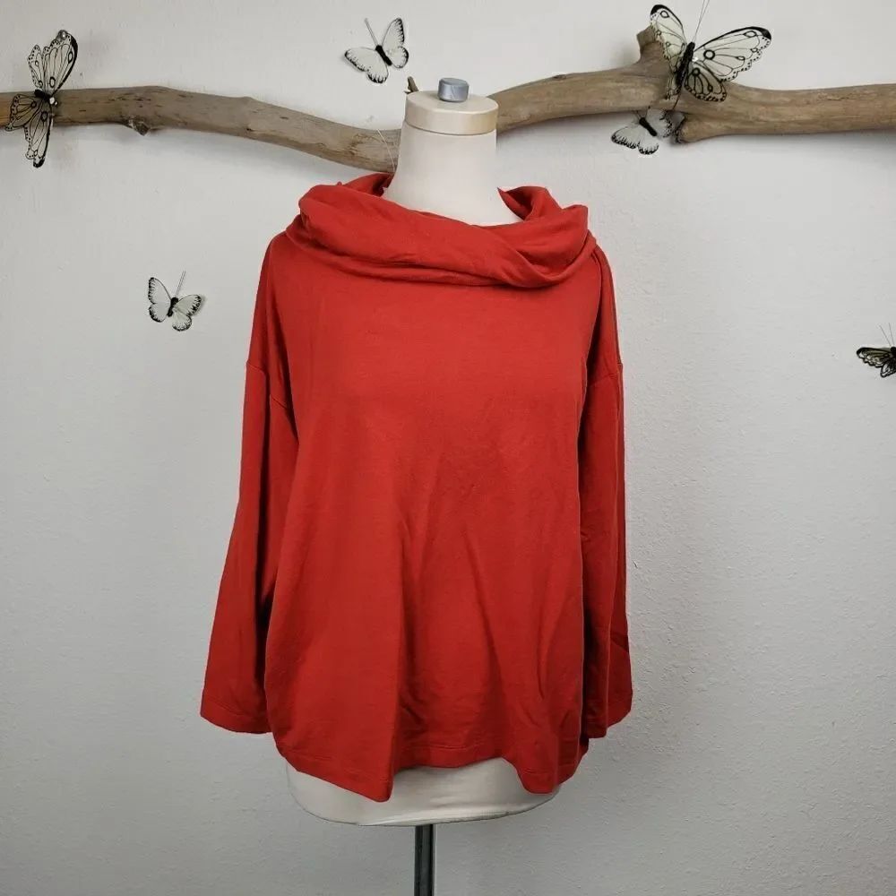 Lou & grey burnt red slouchy  cowl neck top